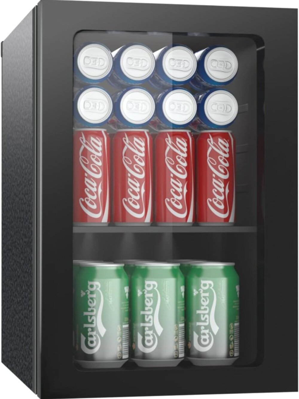 Compact 24 Can Mini Fridge Cooler - 0.6 Cu.ft Beverage Refrigerator, Black